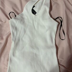 Forever 21 Cream Ribbed Tank Top